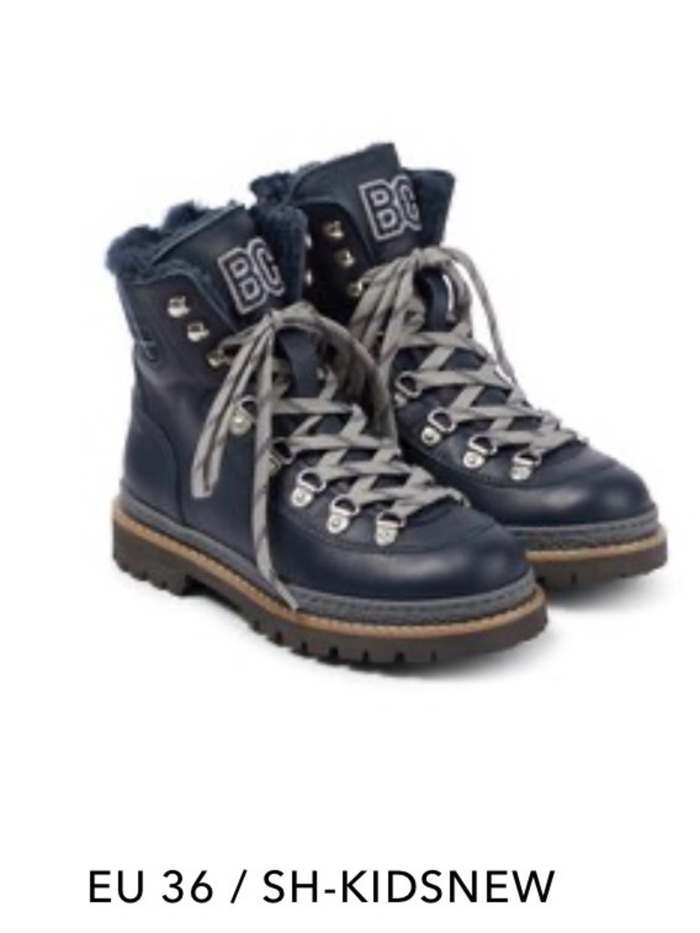 Brunello Cucinelli boys girls shearling lace up boots